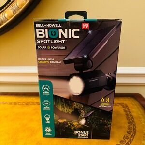 Bell & Howell Bionic Spotlight Solar Powered Motion Activated Bonus Security NEW